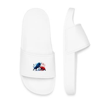 Bull vs. Bear Wall Street Stock Market Fight Stocks - Kids’ Pool Sliders - white - Front