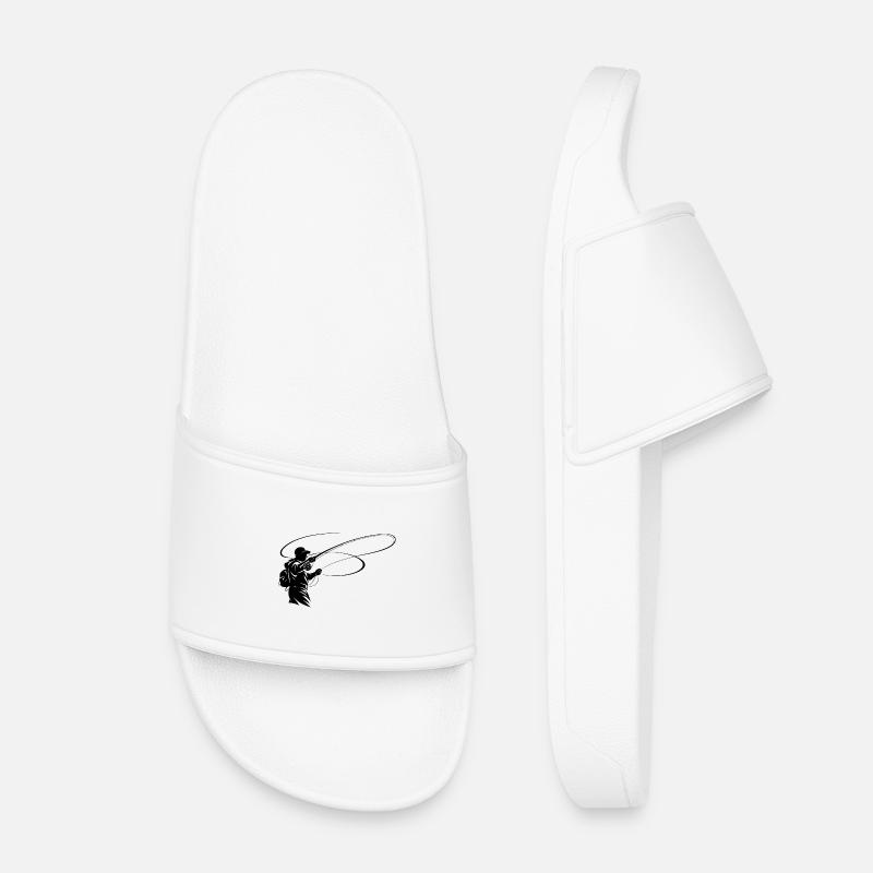 Silhouette de pêche à la mouche – Conception du pêcheur - Claquettes enfant - blanc