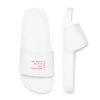 Smiling as a superpower - Kids’ Pool Sliders - white - Front