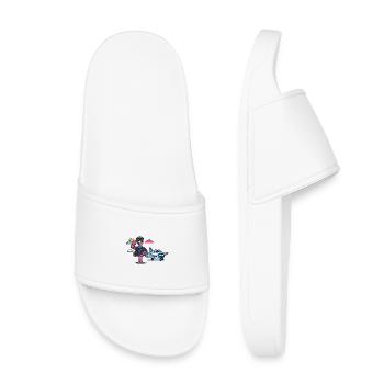 Pilote de flamant rose sur avion à hélice - Claquettes enfant - blanc - Devant