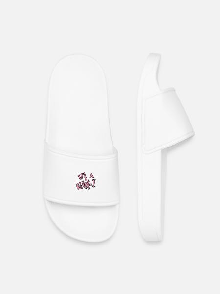 It's A Girl Retro Typography Design - Kids’ Pool Sliders - white