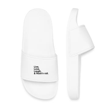 live love laugh and rock and roll - attitude rock - Claquettes enfant - blanc - Devant