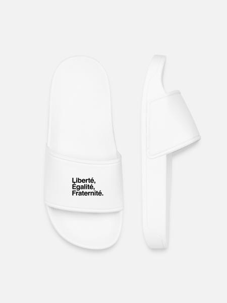 Liberté Egalité Fraternité - Devise République - Claquettes enfant - blanc