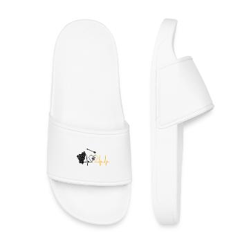 Bee, honey, pulse, honey bee, beekeeper, honeycomb - Kids’ Pool Sliders - white - Front