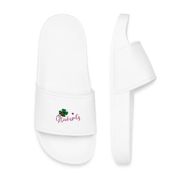 Lucky mushroom, cloverleaf, ladybug - Kids’ Pool Sliders - white - Front