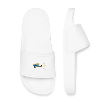Blue Vintage Machine Yellow Details - Kids’ Pool Sliders - white - Front
