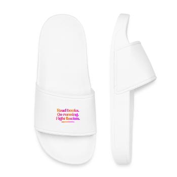 Lisez des livres. Allez courir. Combattez les fascistes. - Claquettes enfant - blanc - Devant
