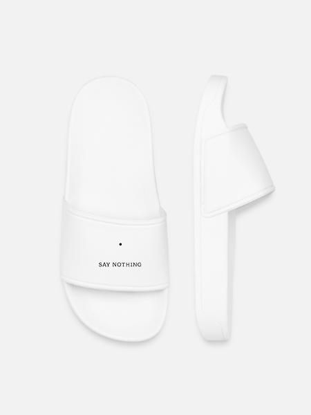 Schweigen — Minimalistische Typografie-Design - Kinder Badelatschen - Weiß