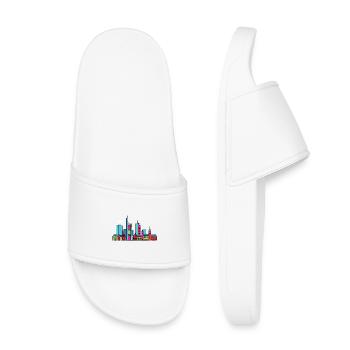 Ligne de la ligne de la skyline de la ville de Francfort - Claquettes enfant - blanc - Devant