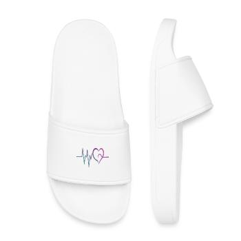 Gradient ECG Heart - Kids’ Pool Sliders - white - Front