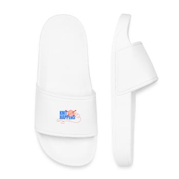 Knit Happens Logo Knit Design - Kids’ Pool Sliders - white - Front