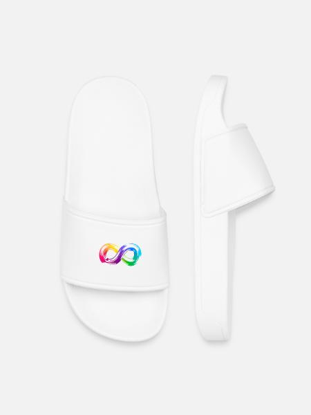 Rainbow Infinity Pinselstrich - Kinder Badelatschen - Weiß