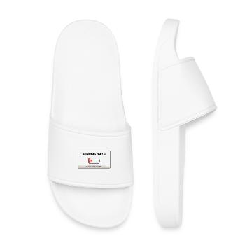 Running on 1% Shirt – Funny Battery - Kids’ Pool Sliders - white - Front