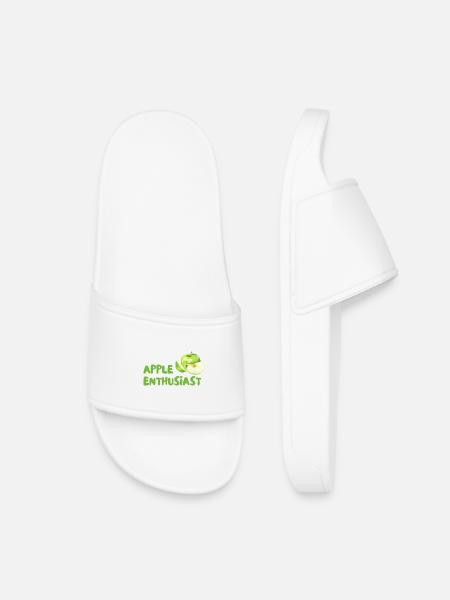Apple Enthusiast – Green Style - Kids’ Pool Sliders - white