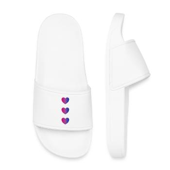 Bi Flag hearts - Kids’ Pool Sliders - white - Front
