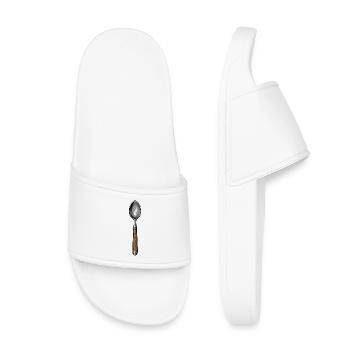 Hand Drawn Spoon Illustration - Kids’ Pool Sliders - white - Front