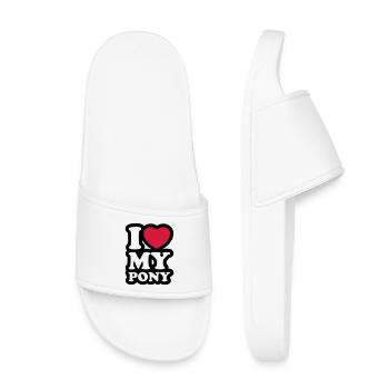 I love my pony - Ich liebe mein Pony - Kinder Badelatschen - Weiß - Vorne