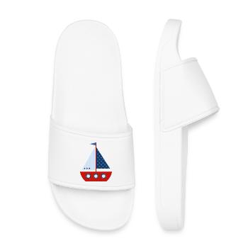 Segelboot - Kinder Badelatschen - Weiß - Vorne