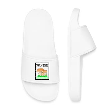 Wanted, porcini mushroom, men's mushroom, Röhrling mushroom - Kids’ Pool Sliders - white - Front
