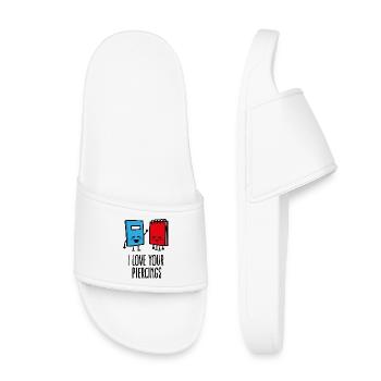 Drôles de perceurs, piercing, j’adore vos piercings - Claquettes enfant - blanc - Devant