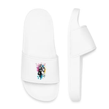 cool street art motif sprayer in graffiti style - Kids’ Pool Sliders - white - Front