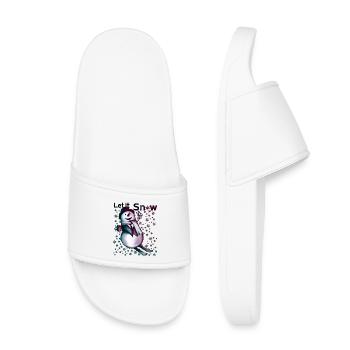 Que neige – Bonhomme de neige joyeux - Claquettes enfant - blanc - Devant