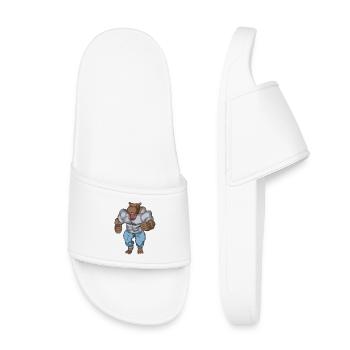 Ein anthropomophisches Nilpferd - Kinder Badelatschen - Weiß - Vorne