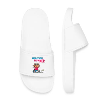 Dog Marathon Runner - Kids’ Pool Sliders - white - Front