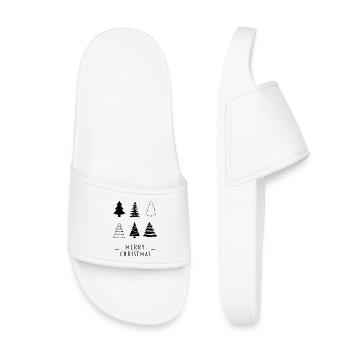 Merry Christmas | Tannenbäume Skizzen Minimalist - Kinder Badelatschen - Weiß - Vorne