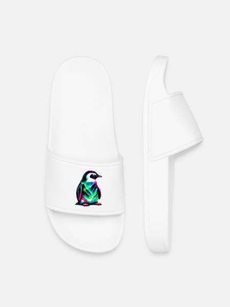 Pinguin - Kinder Badelatschen - Weiß