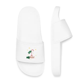 Merry and bright - Christmas Gift Candy Cane - Kids’ Pool Sliders - white - Front