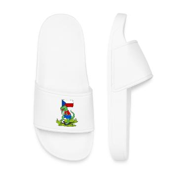 Drapeau de la République tchèque dinosaure Rex football - Claquettes enfant - blanc - Devant