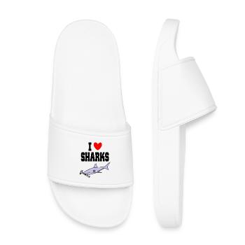 J’aime les requins Drôle de requin-marteau, marteau mignon - Claquettes enfant - blanc - Devant