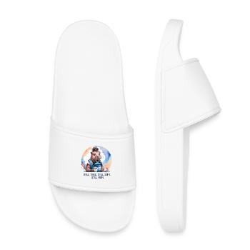 Still Tired. Still Soft. Still Mom. New Mom Design - Kinder Badelatschen - Weiß - Vorne