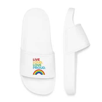 Vivre fort, aimer fier - Claquettes enfant - blanc - Devant