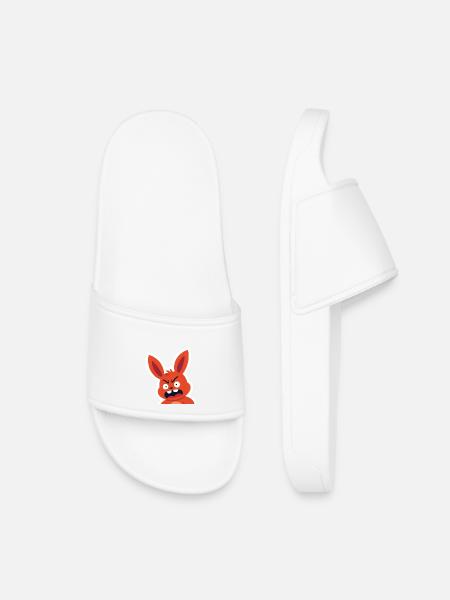 Dessin animé de lapin rouge en colère - Claquettes enfant - blanc