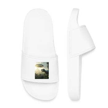 Selfie T-Rex avec OVNI - Claquettes enfant - blanc - Devant