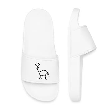 Llama Alpaca Silhouette Minimalstil - Kinder Badelatschen - Weiß - Vorne