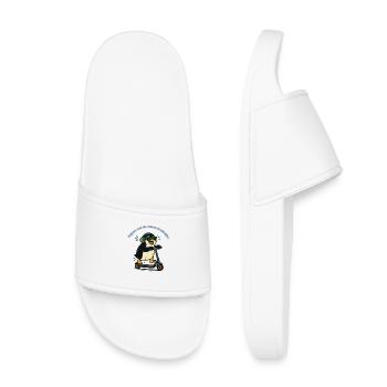 Manchot queue-de-pie sur trottinette - Claquettes enfant - blanc - Devant
