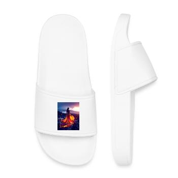 Robe semblable à du feu sur un champ de lave - Claquettes enfant - blanc - Devant