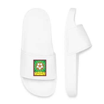 Stained Glass Football Design - Kids’ Pool Sliders - white - Front