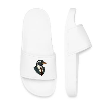Business - Pinguin - Kinder Badelatschen - Weiß - Vorne