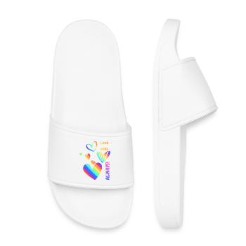 Pride / CSD / LGBTQ+ Design « l’amour gagne toujours » - Claquettes enfant - blanc - Devant