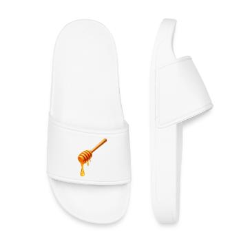 Honey spoon with dripping honey illustration - Kids’ Pool Sliders - white - Front