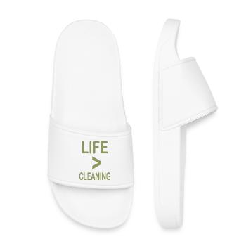 Life Greater Than Cleaning Minimal Design - Kids’ Pool Sliders - white - Front