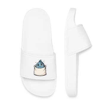 Poisson animal marin dans un sac triste - Claquettes enfant - blanc - Devant