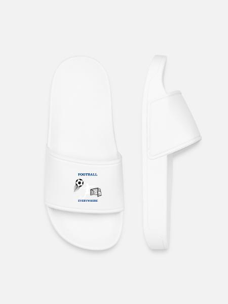 Fußball überall - Kinder Badelatschen - Weiß
