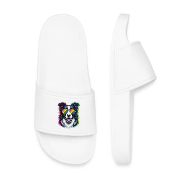 Pride-Monat LGBTQ – Border Collie - Kinder Badelatschen - Weiß - Vorne