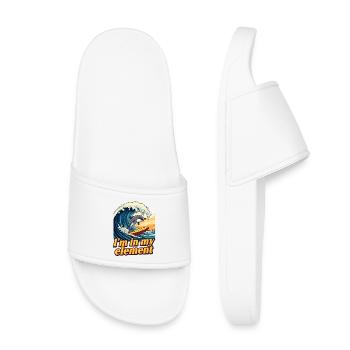 I'm in my element - Dolphin on the surfboard - Kids’ Pool Sliders - white - Front