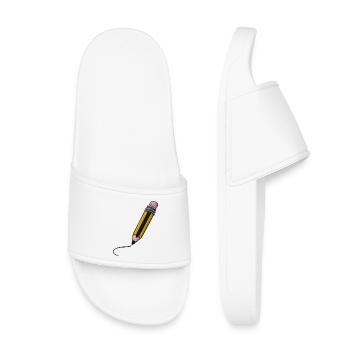 Friendly Kawaii Pencil - Kids’ Pool Sliders - white - Front
